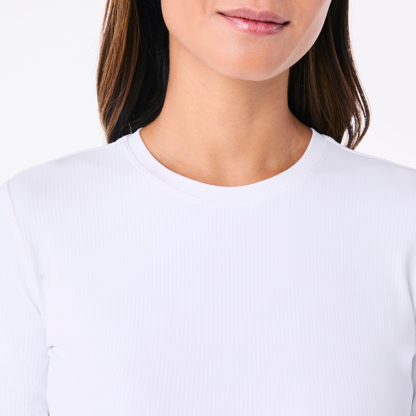 Palmer Ribbed Long-Sleeve Underscrub - White