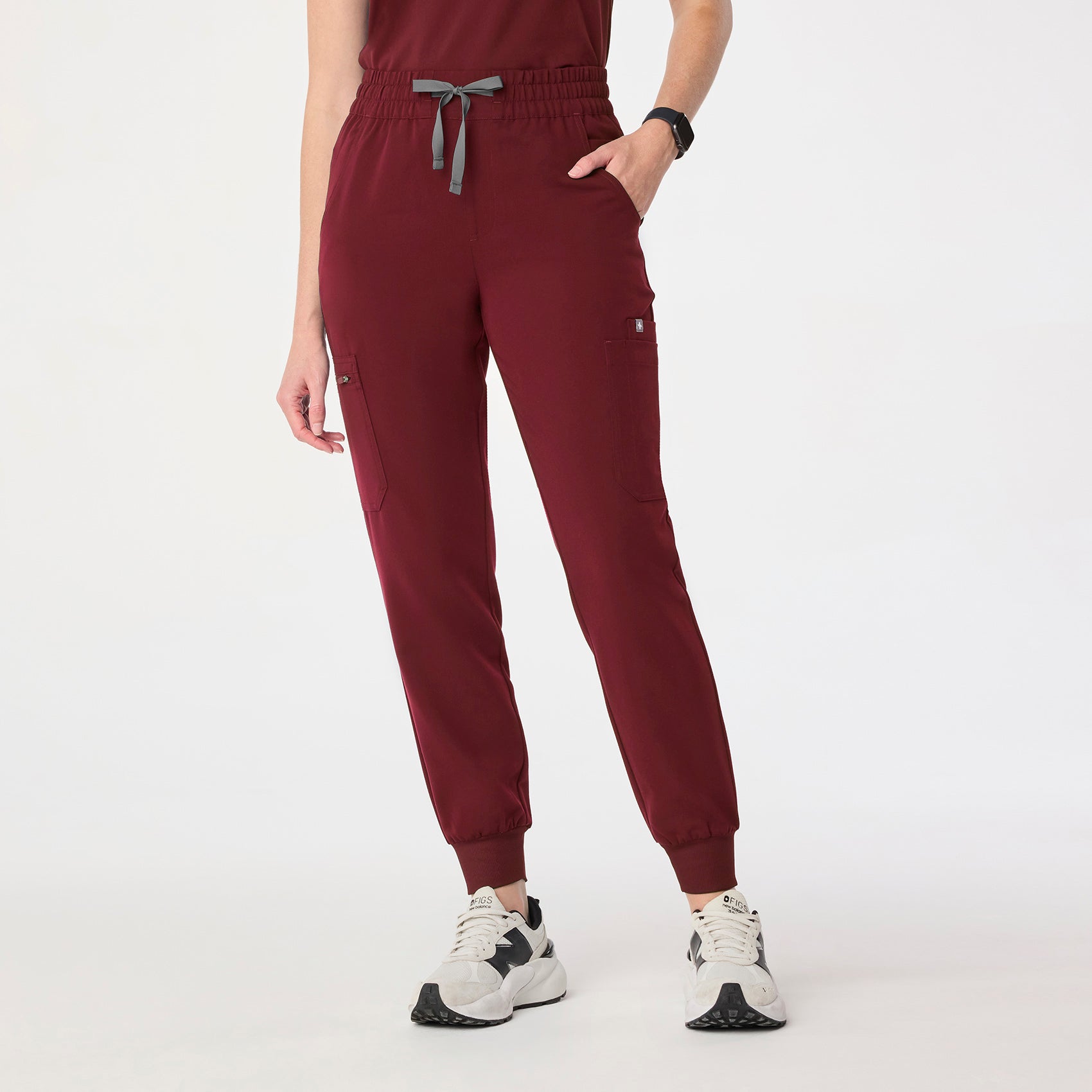 Uman High-Rise Jogger Scrub Pant - Burgundy