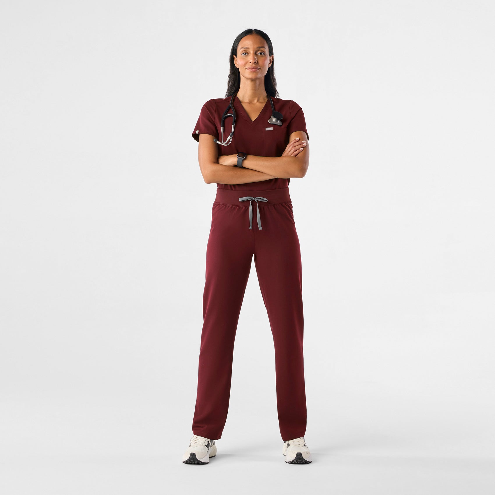 Livingston High-Rise Straight-Leg Scrub Pant™ - Burgundy