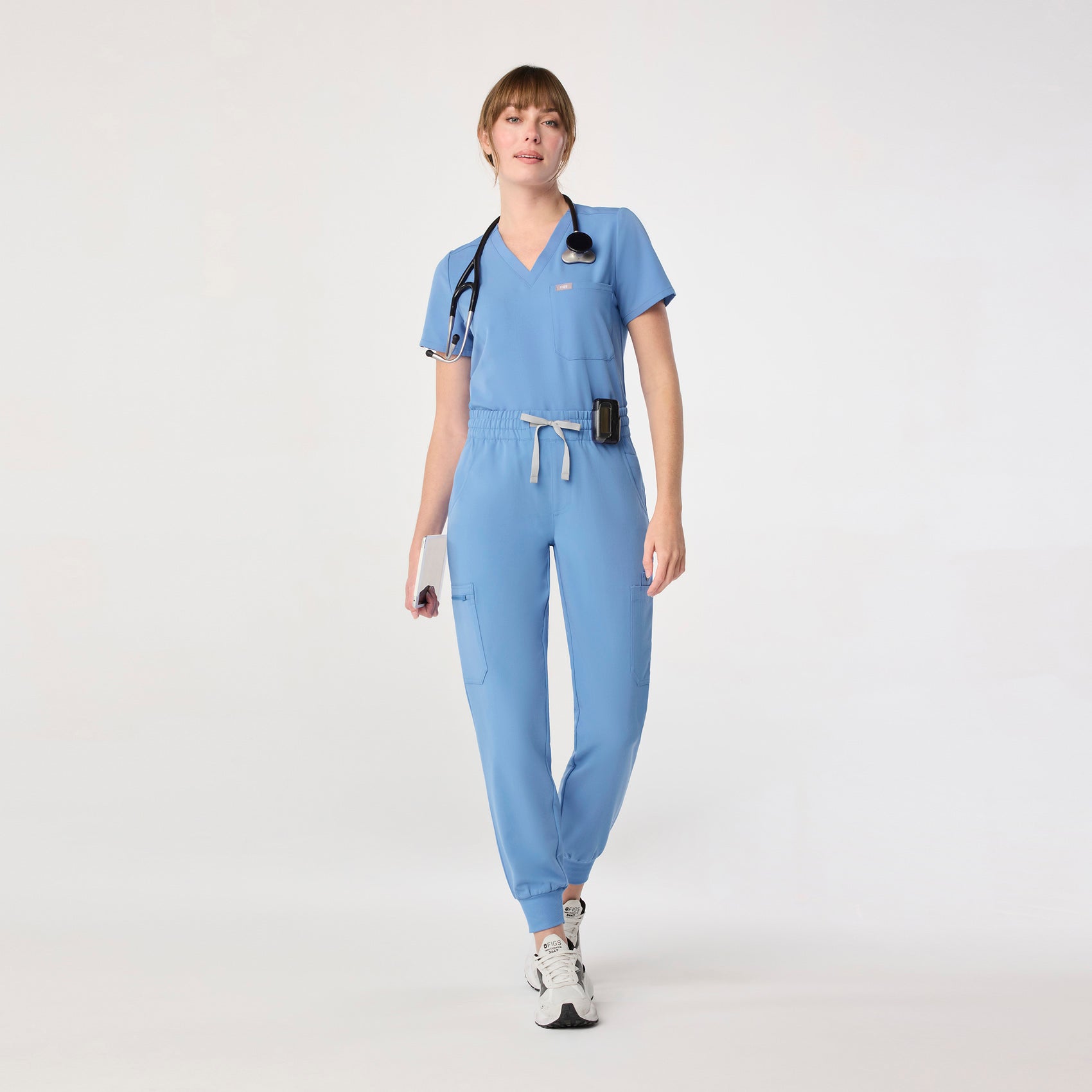 Uman High-Rise Jogger Scrub Pant - Ceil Blue