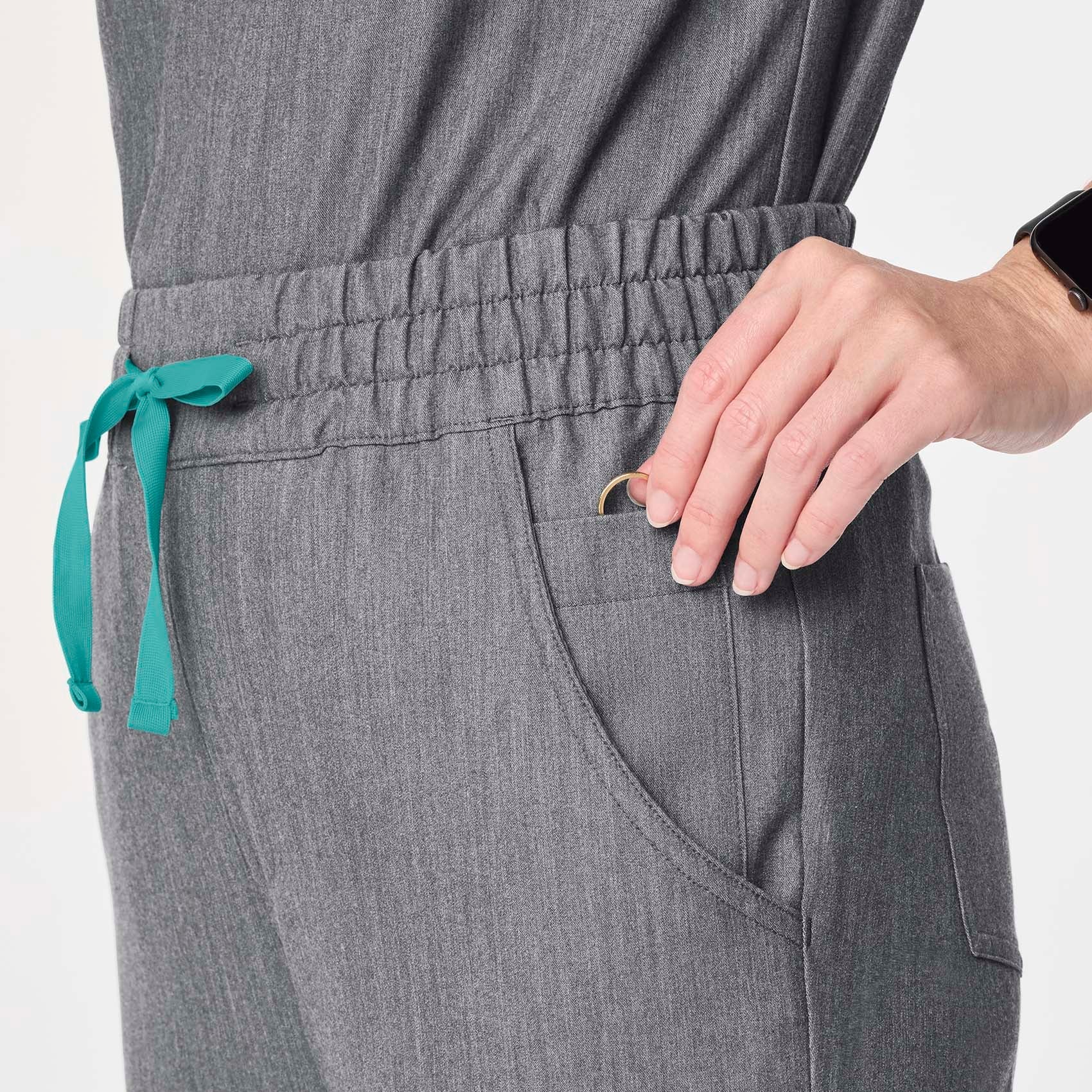 Dowa High-Rise Straight-Leg Scrub Pant - Graphite