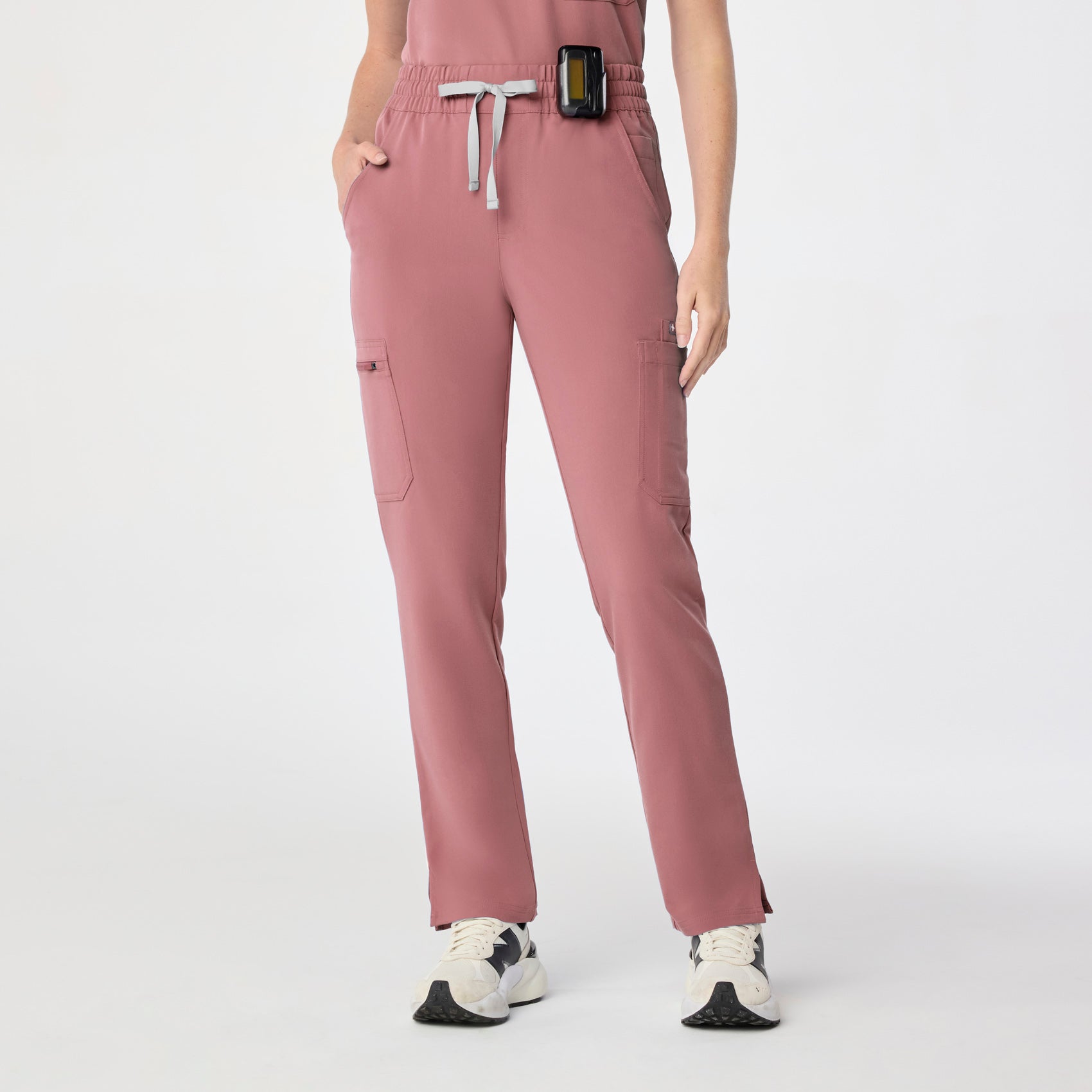 Dowa High-Rise Straight-Leg Scrub Pant - Mauve