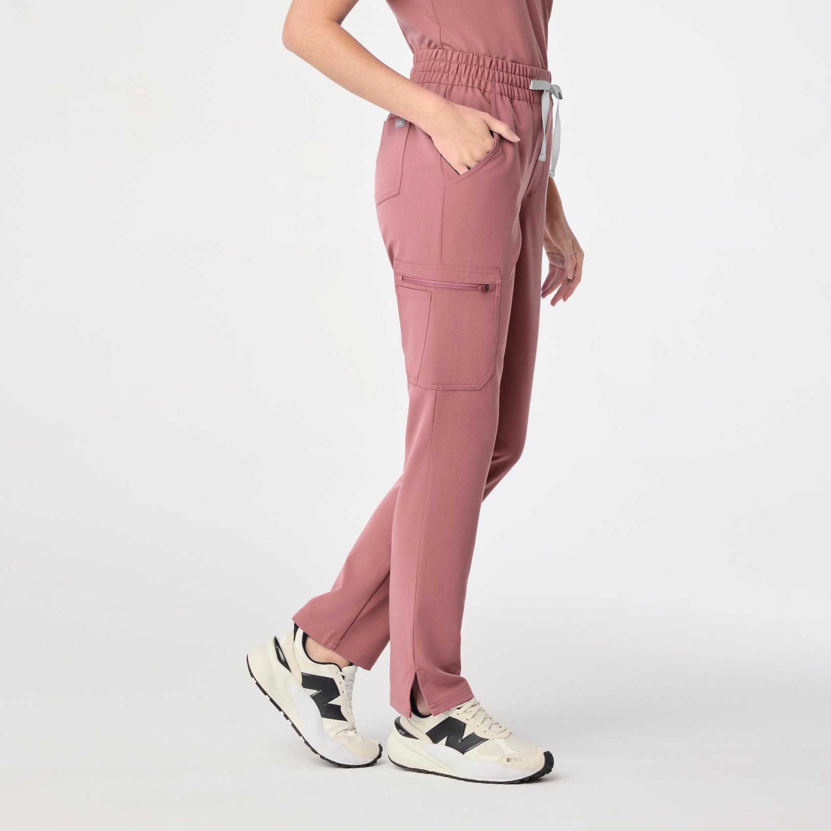 Dowa High-Rise Straight-Leg Scrub Pant - Mauve