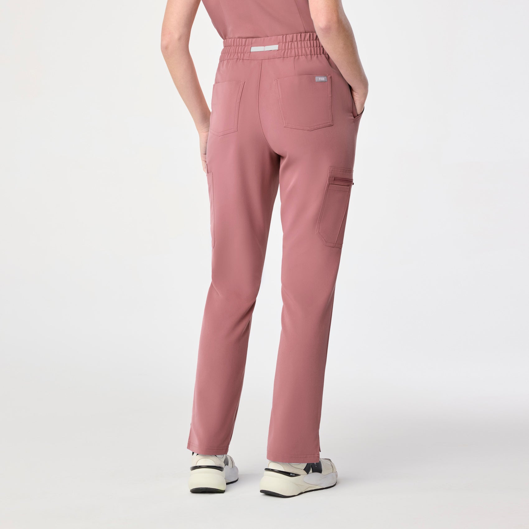 Dowa High-Rise Straight-Leg Scrub Pant - Mauve