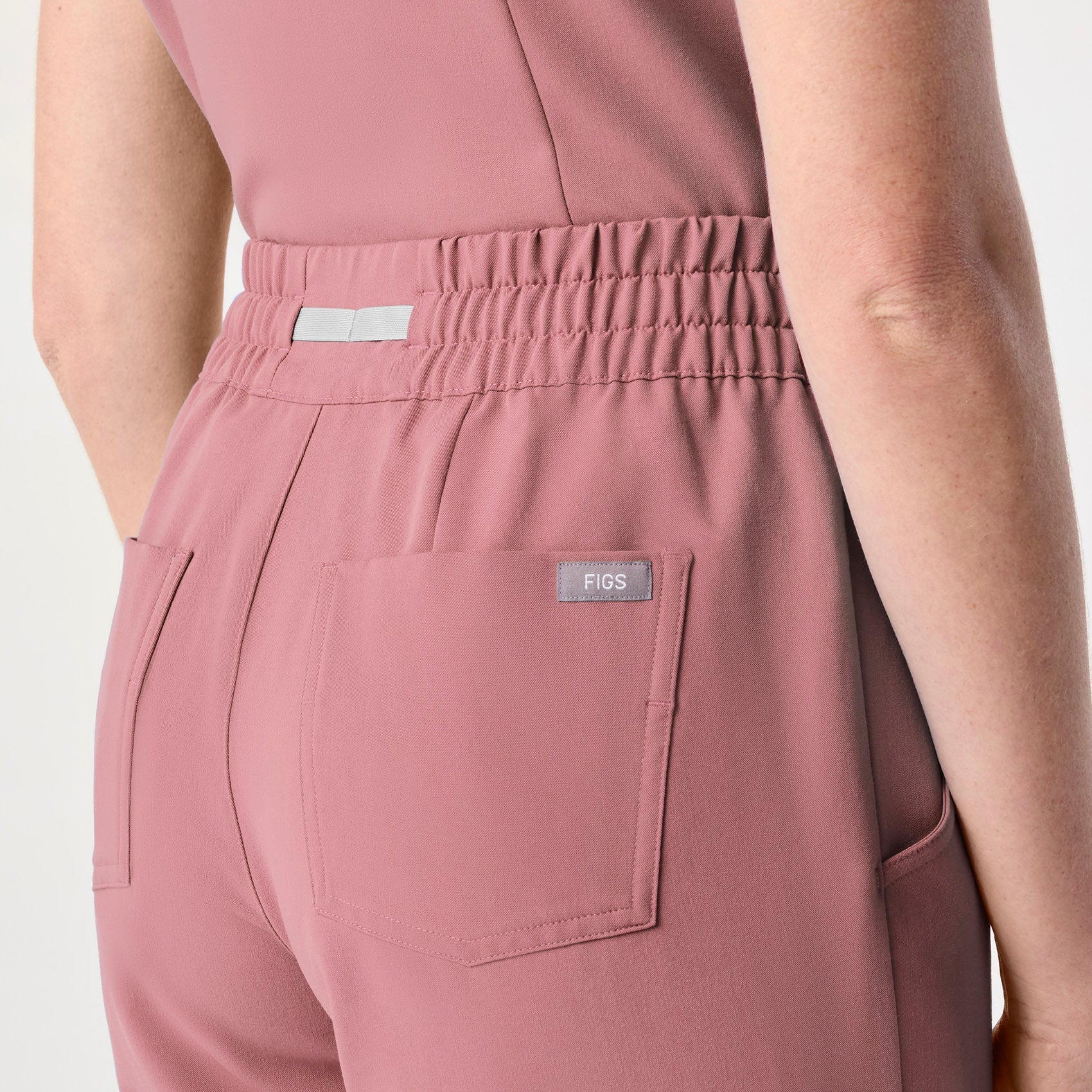 Dowa High-Rise Straight-Leg Scrub Pant - Mauve