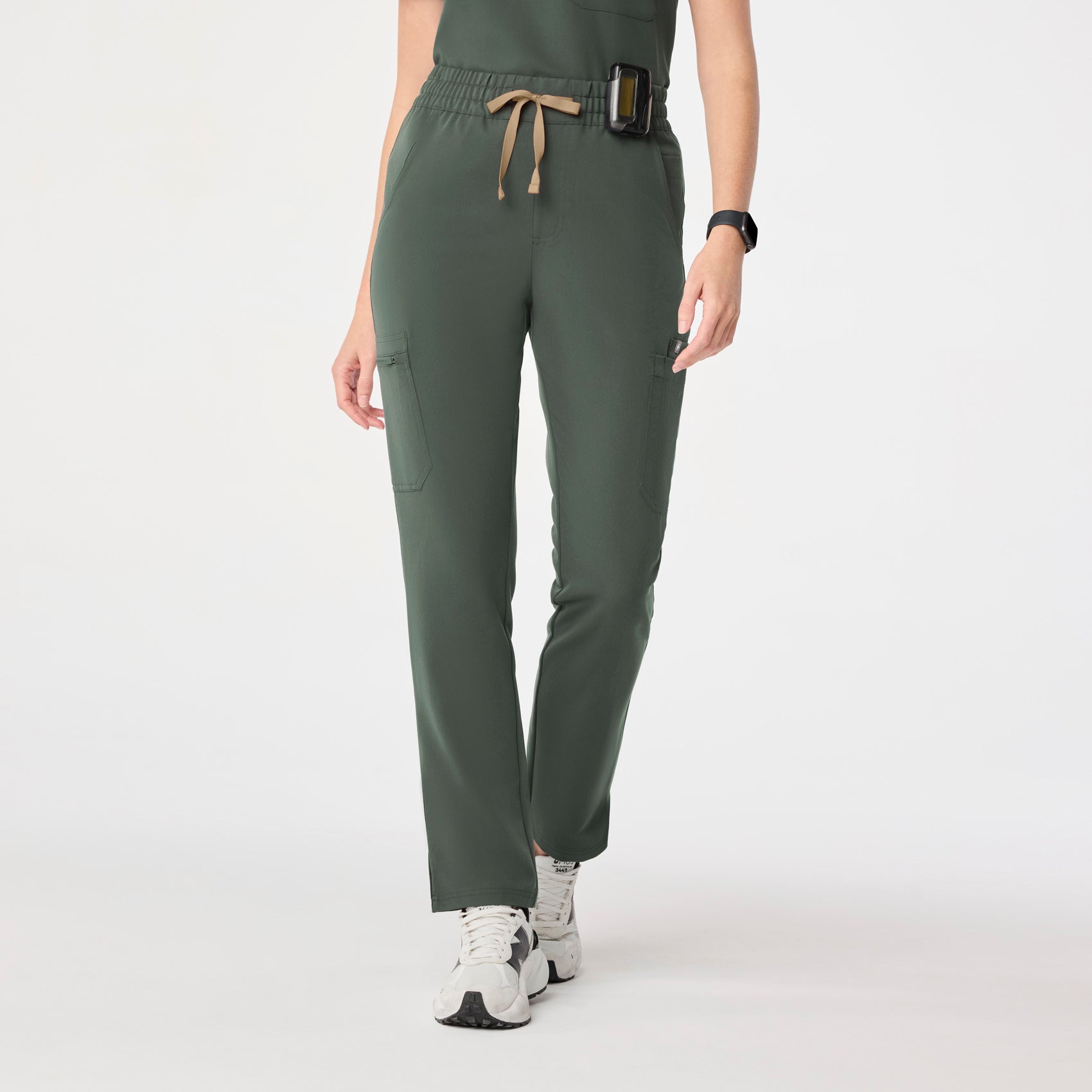 Dowa High-Rise Straight-Leg Scrub Pant - Moss