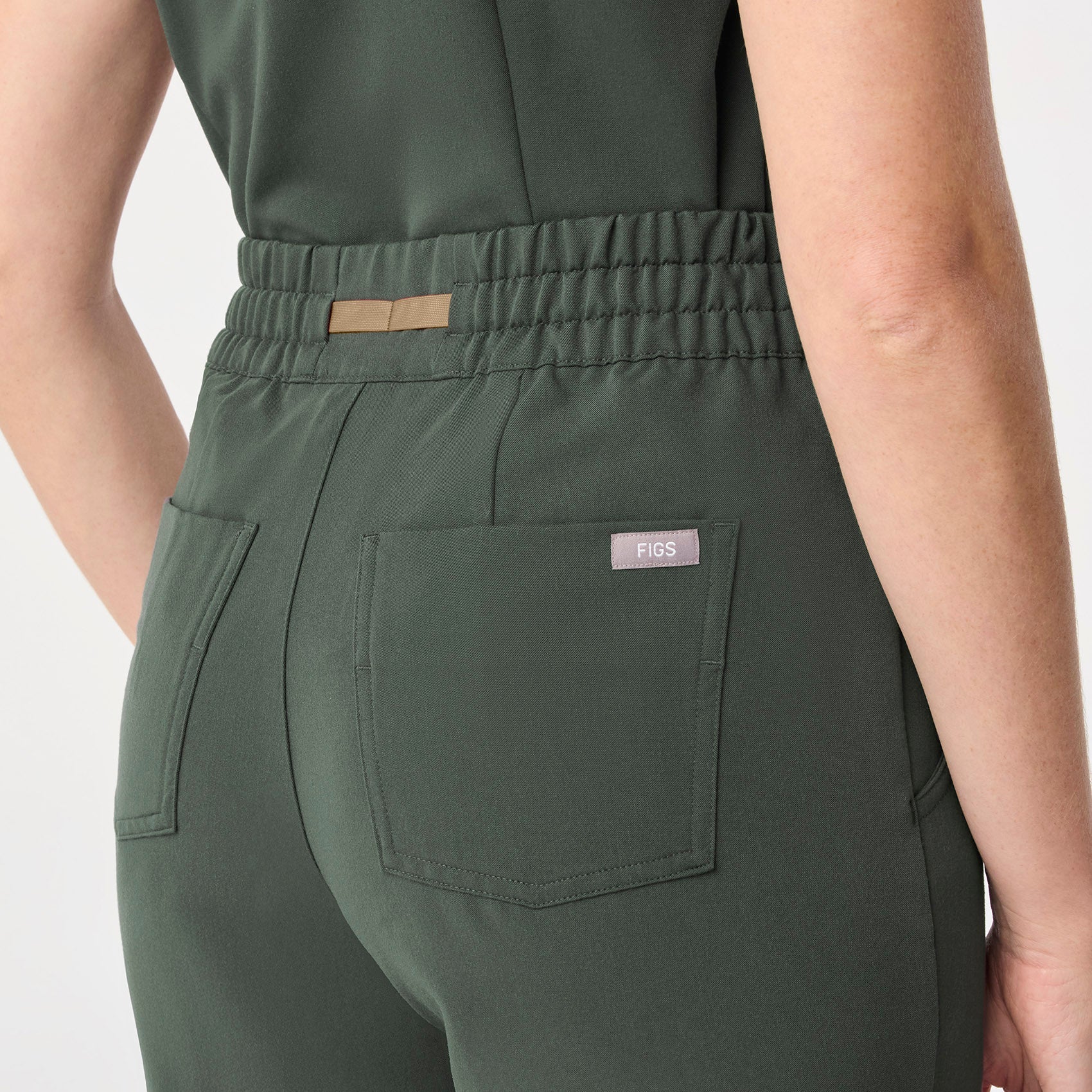 Dowa High-Rise Straight-Leg Scrub Pant - Moss