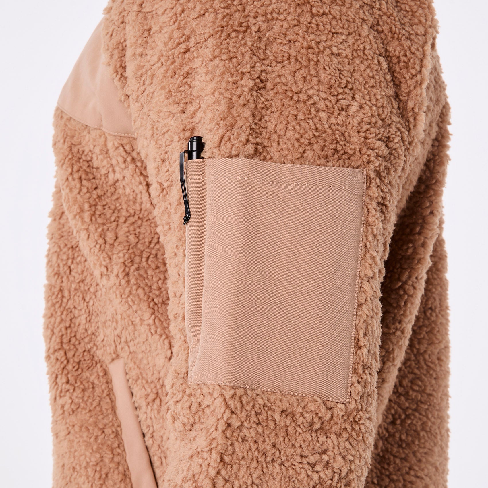 High-Pile Fleece Bomber Jacket - Macchiato