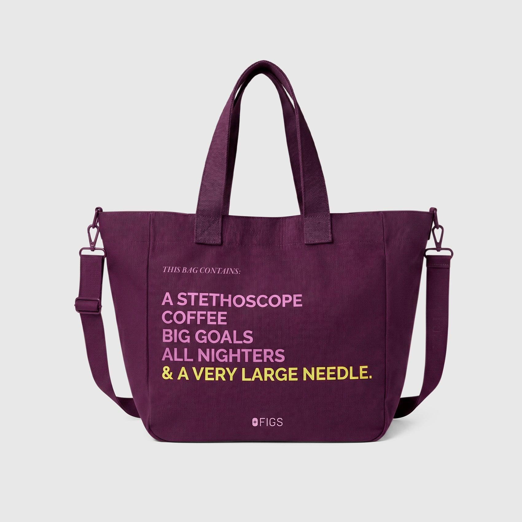 A Very Large Needle Detachable Strap Tote - Deep Purple
