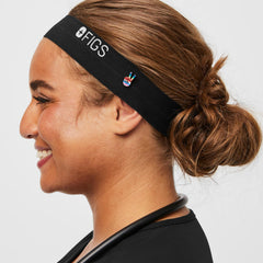 Elastic Headband with Buttonholes - Black