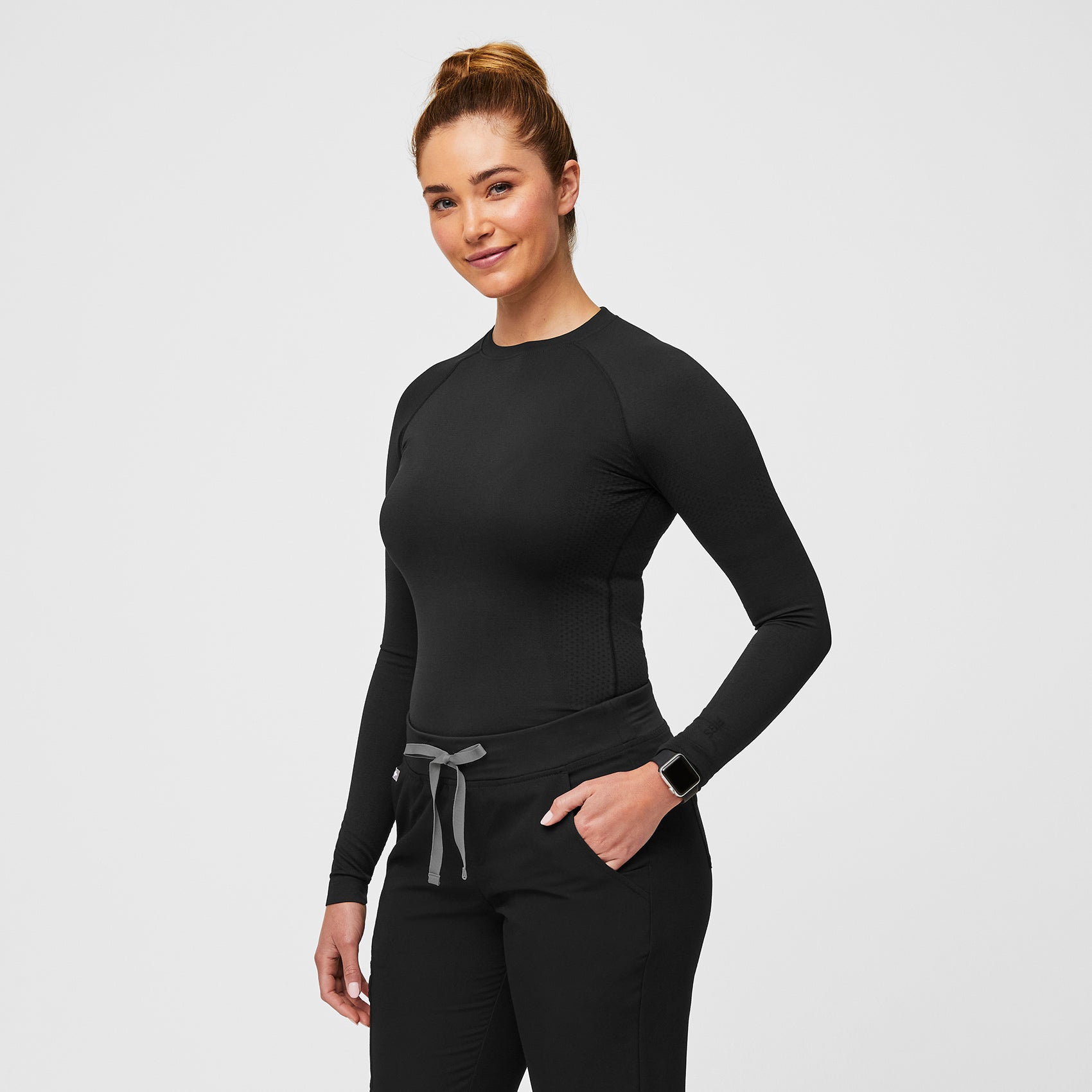 Salta Seamless Long-Sleeve Underscrub - Black