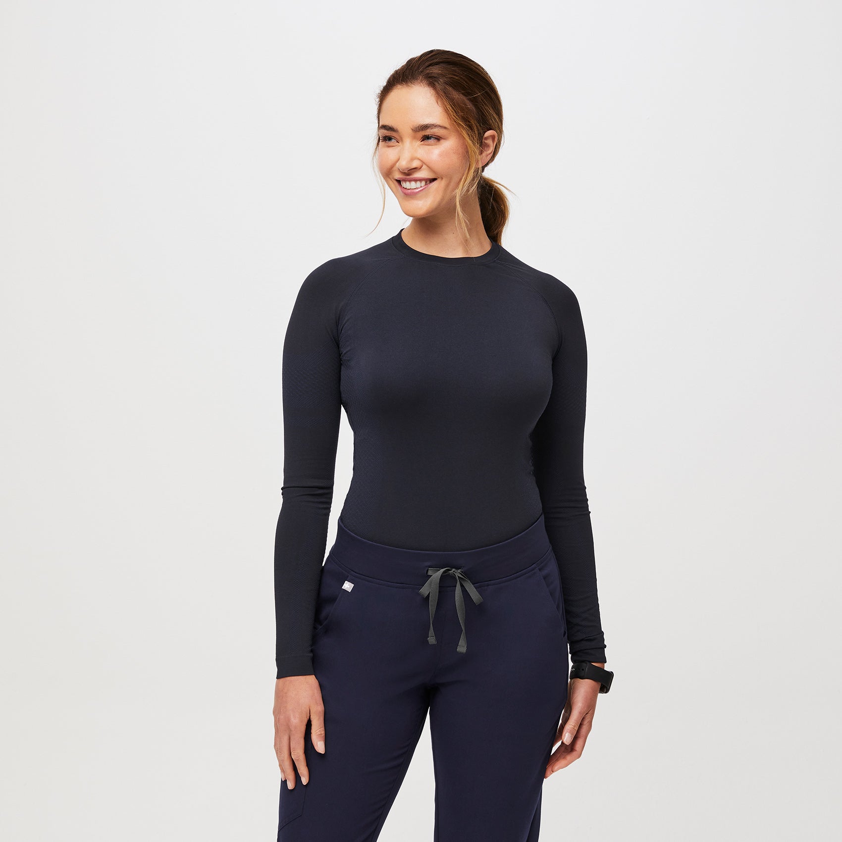 Salta Seamless Long-Sleeve Underscrub - Navy